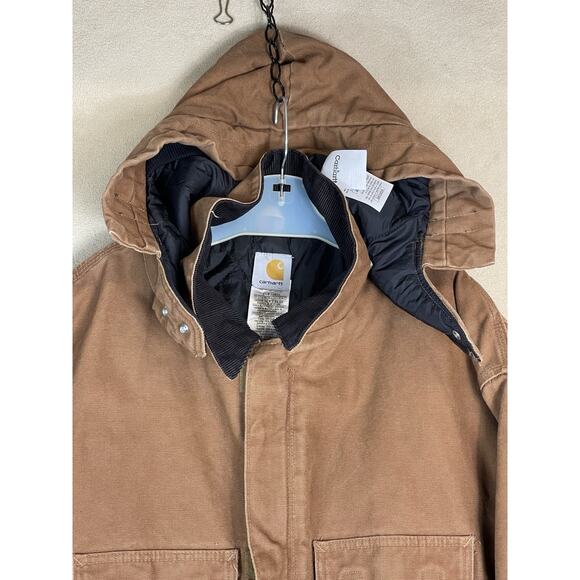 Carhartt Jacket Mens 3XL‎ Brown Sandstone Traditional Coat With Attached Hood - Picture 2 of 16